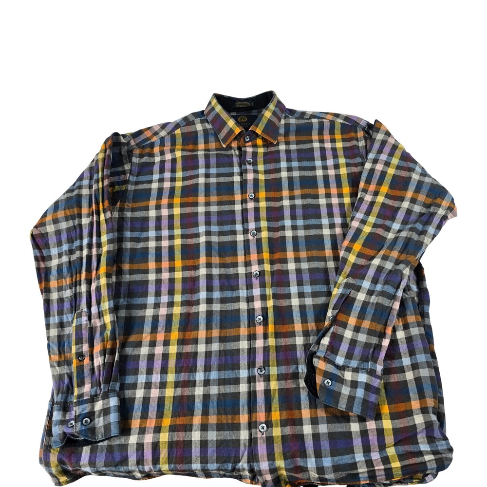 Viyella London Mens XL Cotton Wool Plaid Button Down Shirt Multi Color Canada